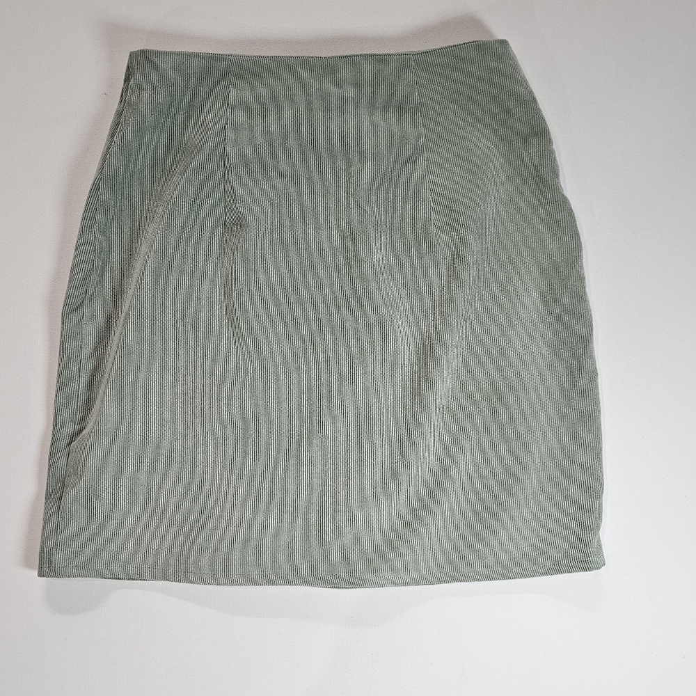 Nasty Gal Corduroy Mini Skirt Womens Size 2 Green‎ - Picture 2 of 6
